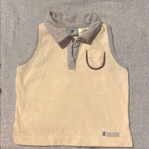 New Balance Cream and Gray Sleeveless Polo